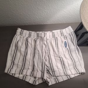 Womens Old Navy White and Black Linen Shorts